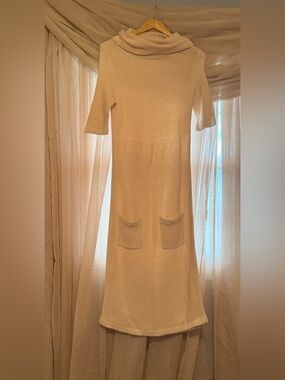Moda International Cream Knit Cowl Sweater